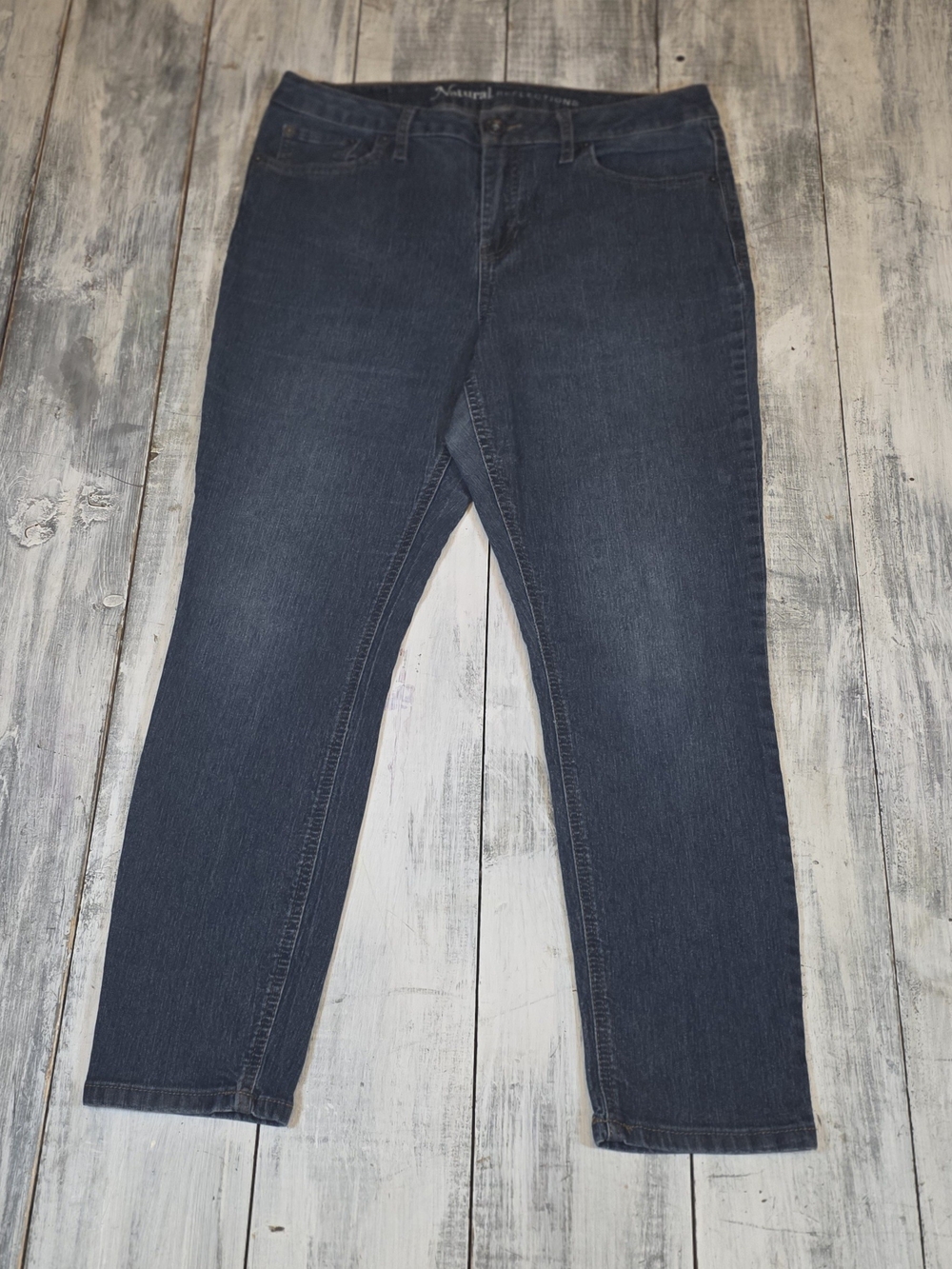 Natural Reflections Women's Dark Indigo Denim Stright Leg Jeans sz 12P Petit